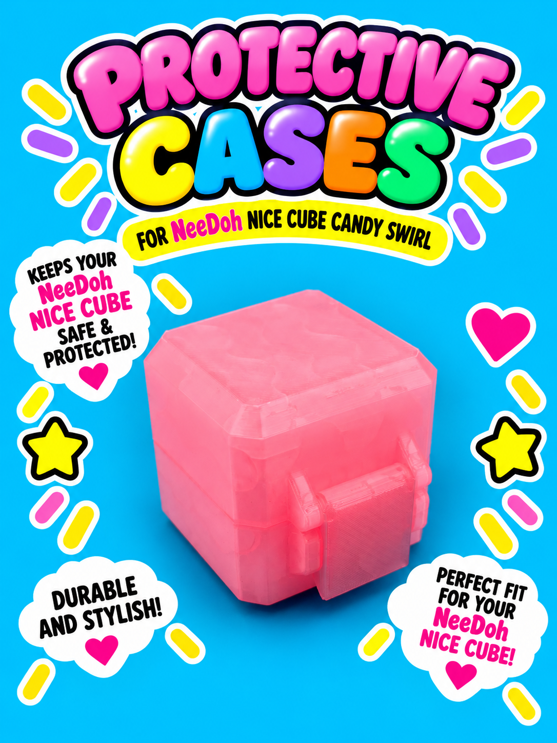NeeDoh Nice Cube Candy Swirl Case