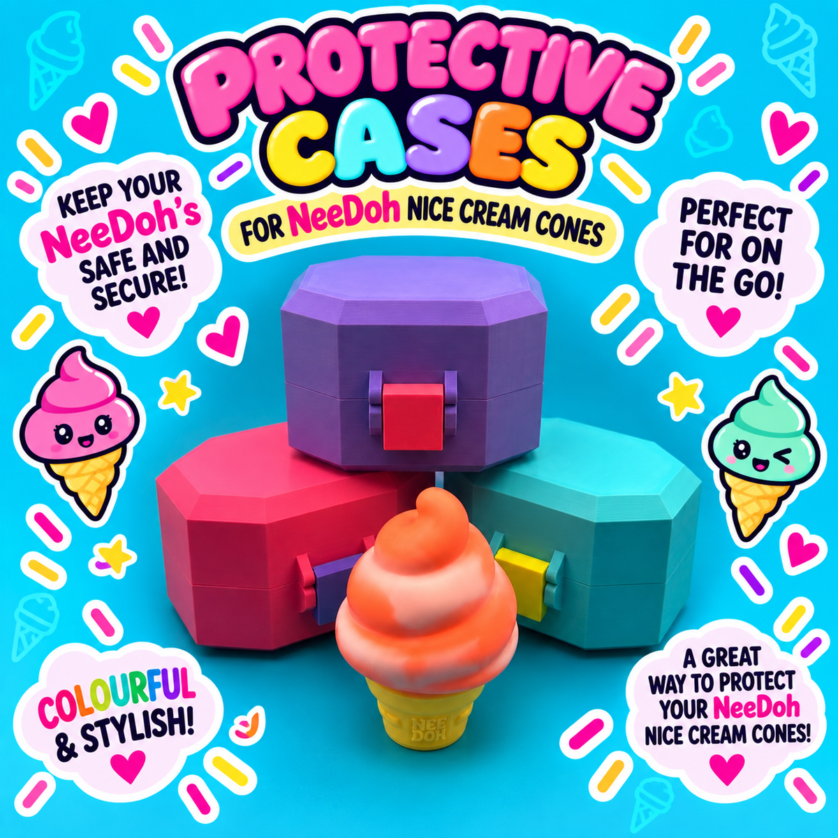 NeeDoh Nice Cream Cone Case