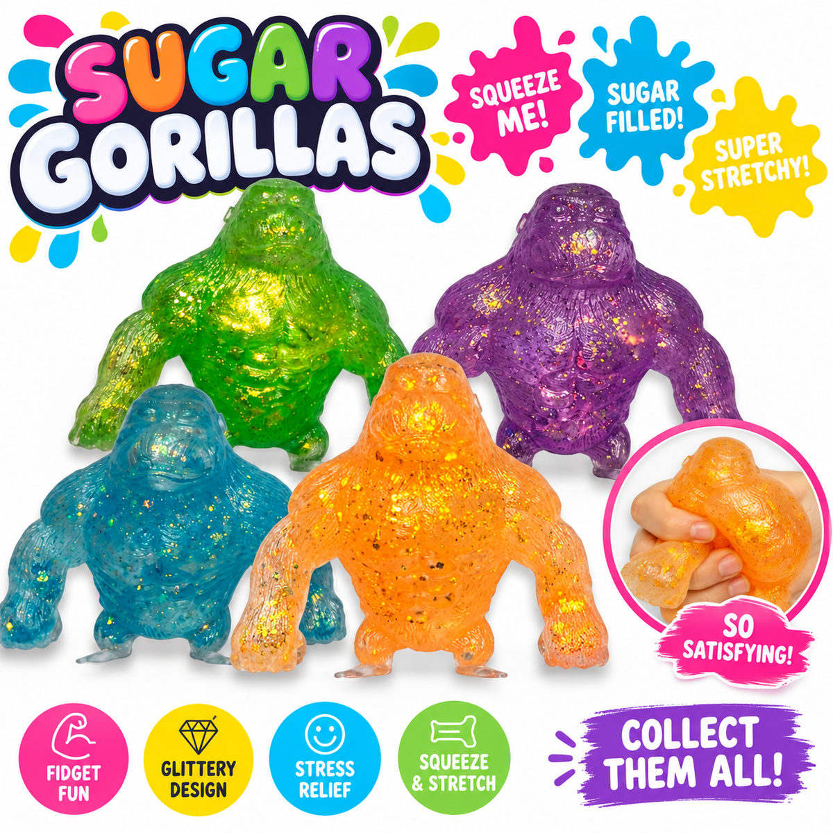 Glitter Squeezy Sugar Gorilla