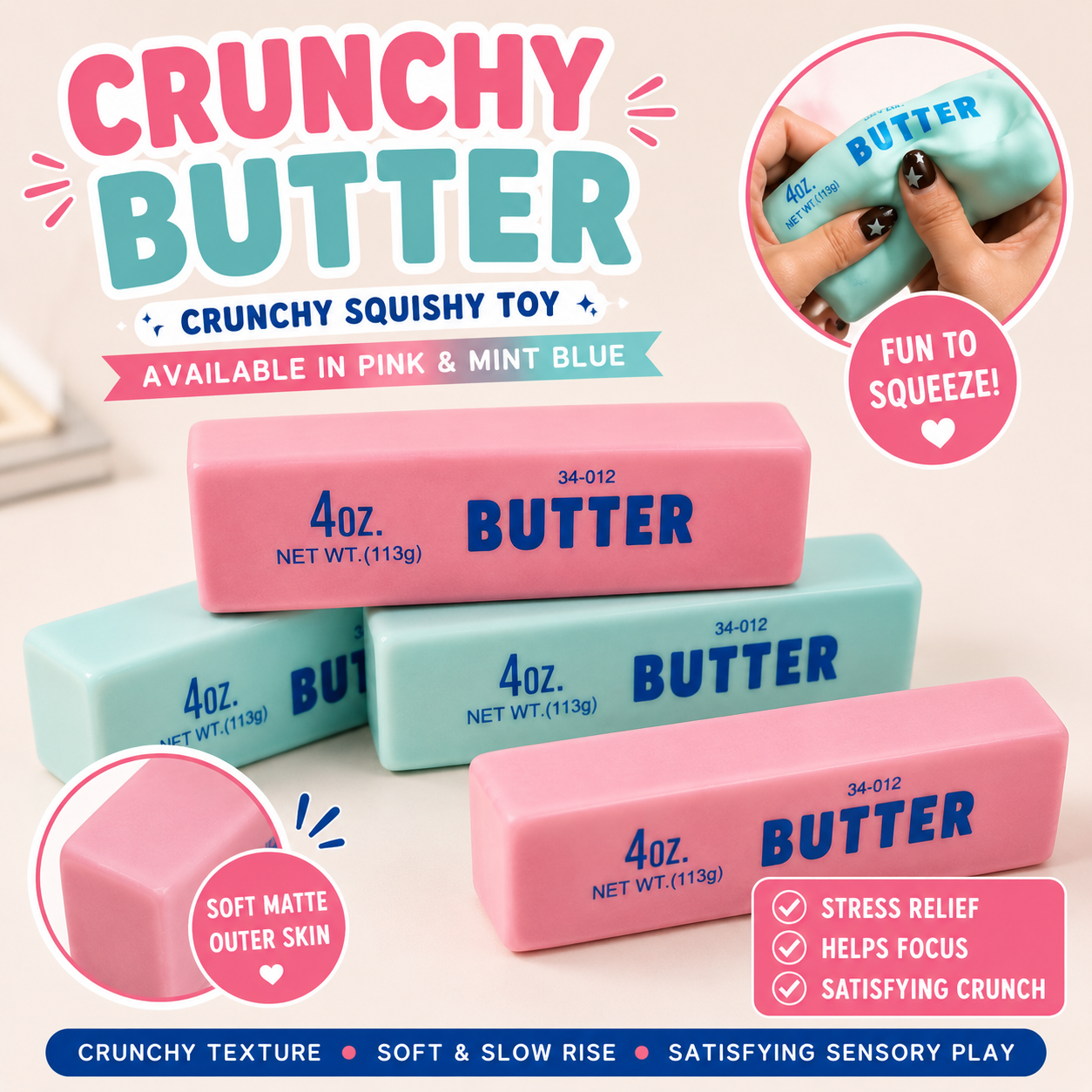Crunchy Butter - Crunchy Squishy Toy